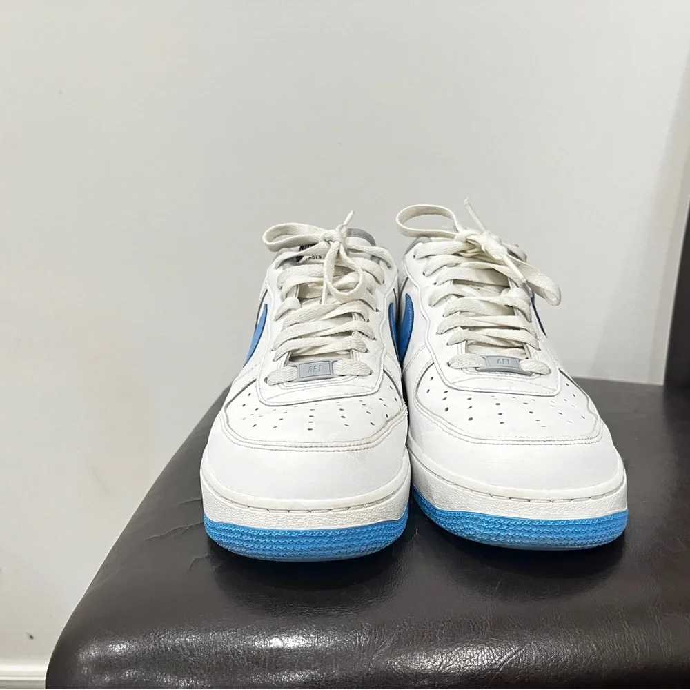 Nike Air Force 1 Low White/Blue | Size 10 - Picture 3 of 5